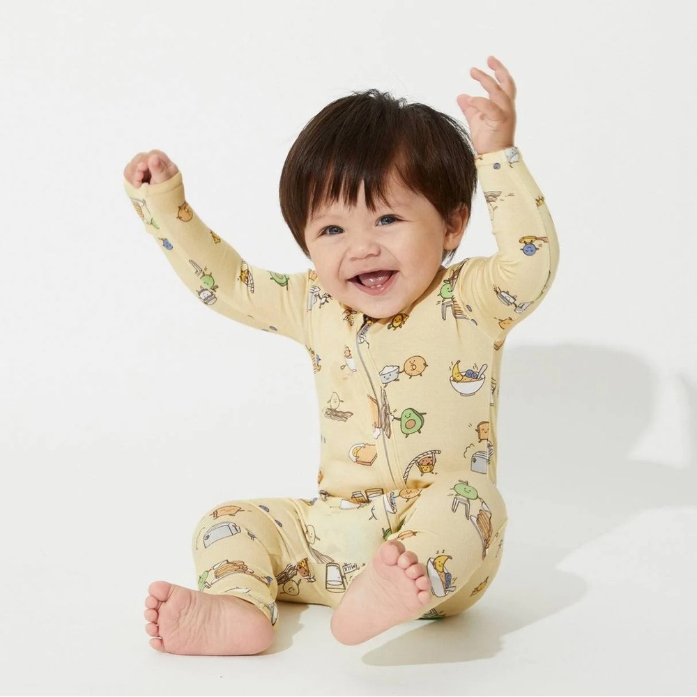 bellabu bear Baby Love You Brunches Bamboo Convertible Footie Yellow 18-24 mo